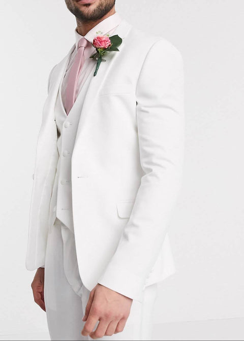 White Wedding Slim Fit Suit