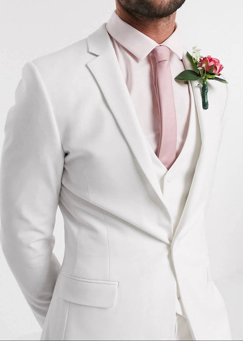 White Wedding Slim Fit Suit