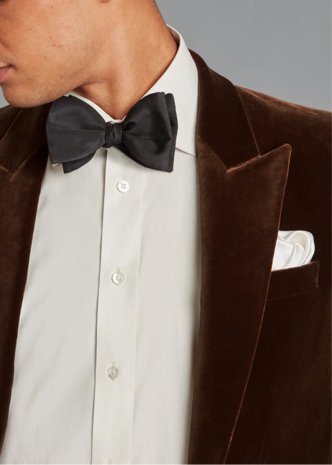 Tailored Fit Brown Velvet Blazer