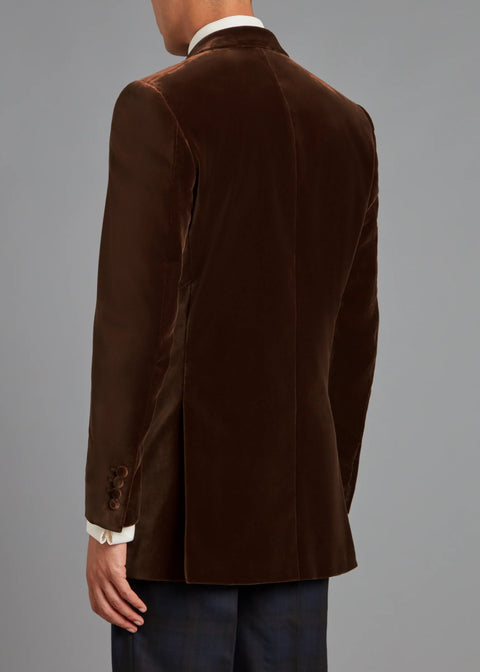Tailored Fit Brown Velvet Blazer