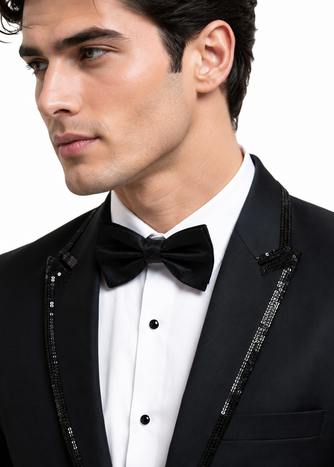 Black Sequin Embellished Suit