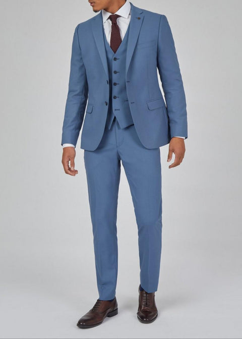 Blue Slim Suit for Weddding