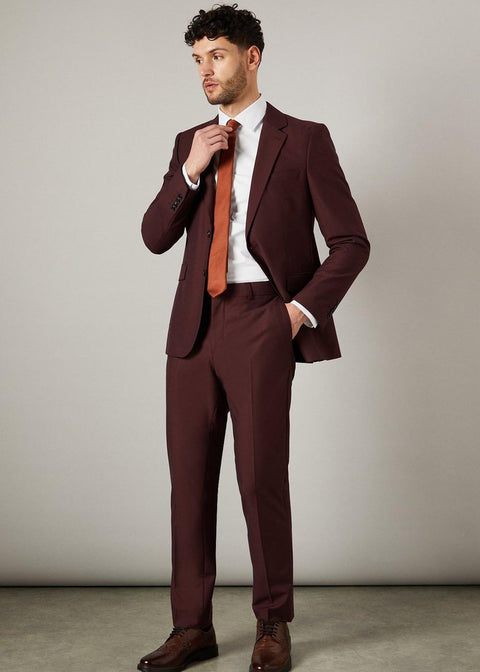 Claret Burgundy Slim Fit Blazer Suit