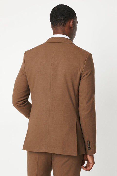 Copper Plain Slim Fit Suit Jacket
