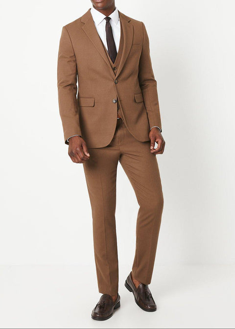 Copper Plain Slim Fit Suit Jacket