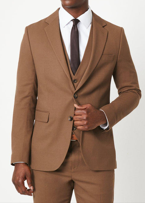 Copper Plain Slim Fit Suit Jacket