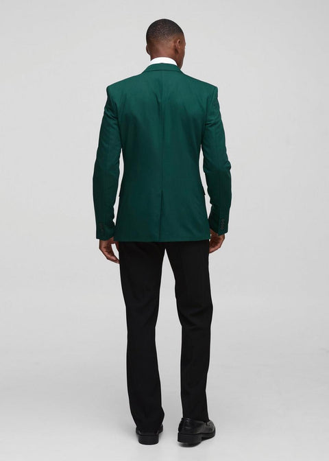 Green Single Breasted Suit Blazer