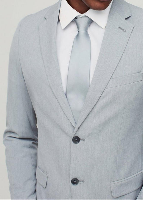 Slim Single Breasted Suit Jacket in Grey