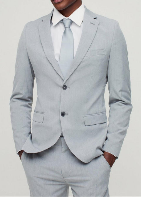 Slim Single Breasted Suit Jacket in Grey