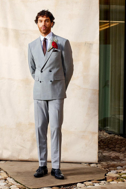 Essential Grey Double Breasted Blazer