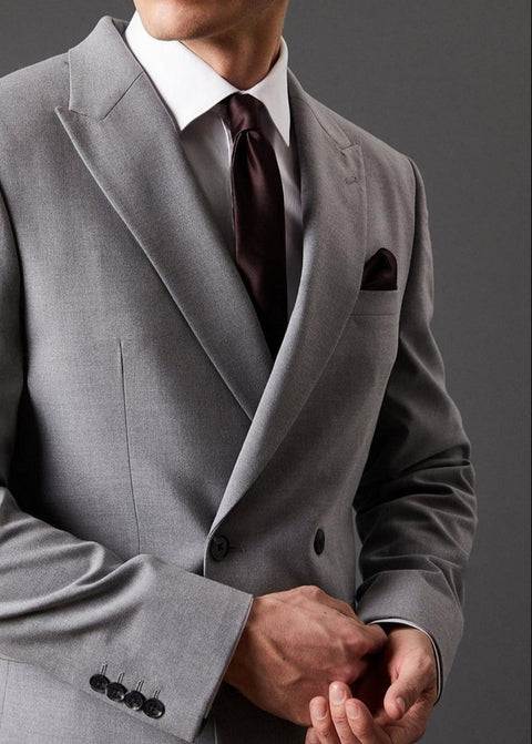 Essential Grey Double Breasted Blazer