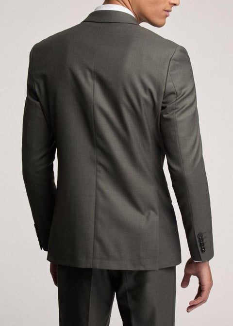 Double Breasted Slim Fit Khaki Blazer Suit