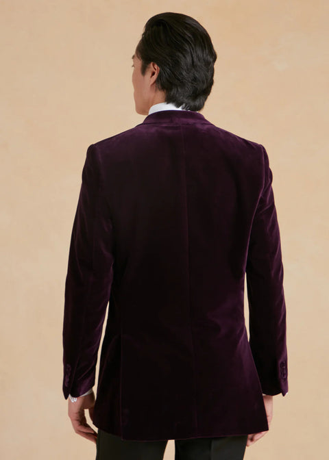 Slim Fit Deep Purple Velvet Jacket