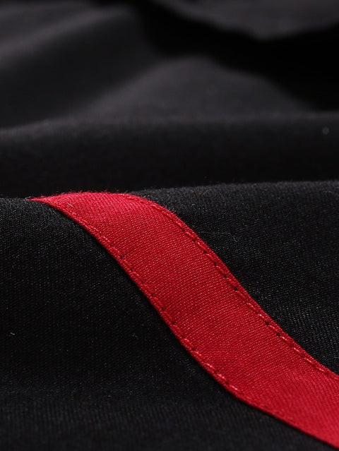 Black Shirt With Red Stripes