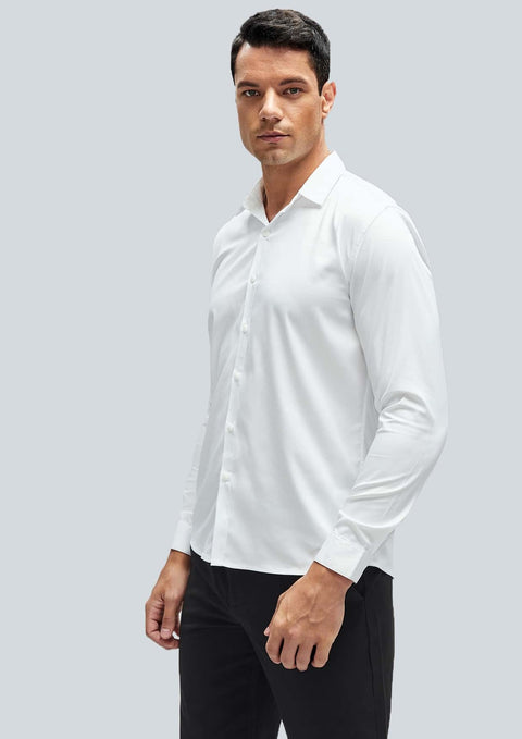 Men Solid White Shirt