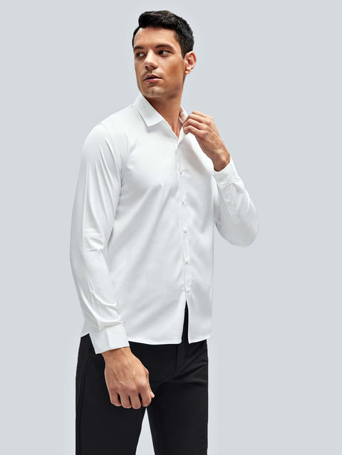 Men Solid White Shirt