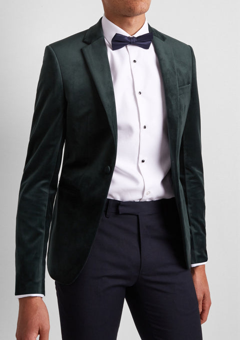 Slim Fit Green Velvet Dress Jacket