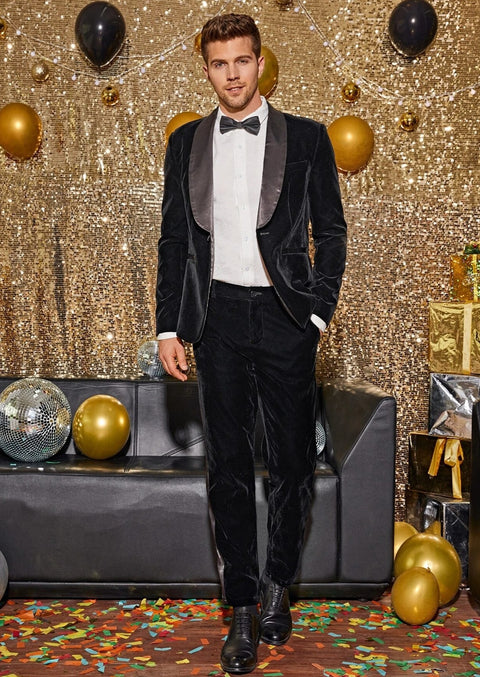 Black Velvet Shawl Collar Tuxedo Blazer/Suit