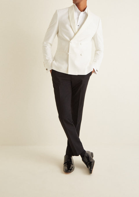 White Double Breasted Suit