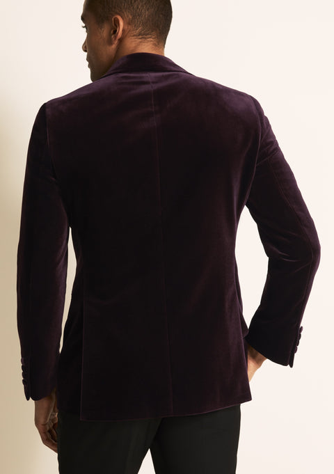 Tailored Fit Purple Velvet Dress Jacket