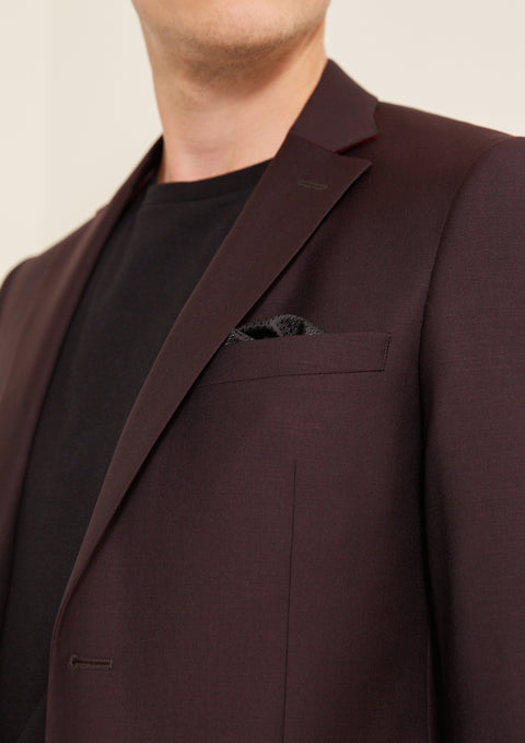 Slim Fit Burgundy Suit