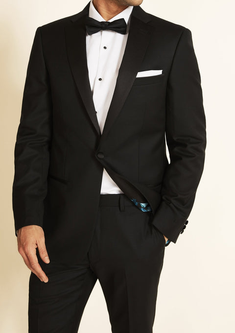 Tailored Fit Black Tuxedo Suit