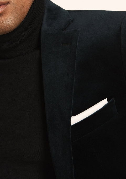 Tailored Fit Green Velvet Jacket