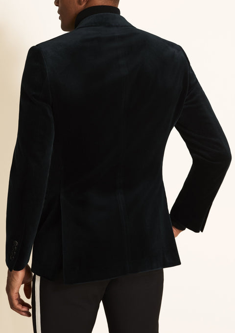 Tailored Fit Green Velvet Jacket