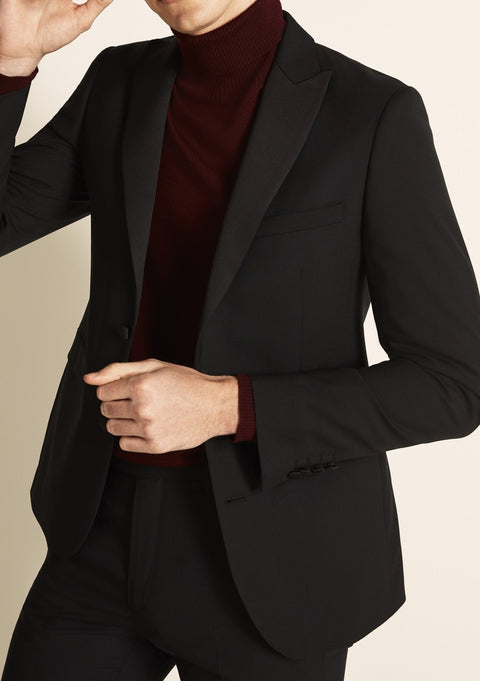 Slim Fit Plain Black Suit