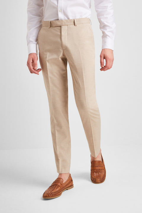 Slim Fit Double Breasted Cream Suit