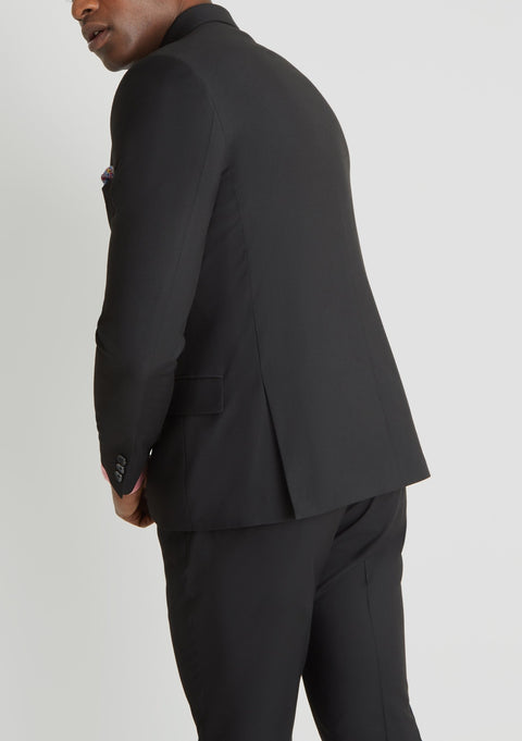 Slim Fit Black Double Breasted Suit