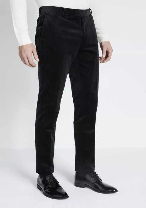 Black Double Breasted Corduroy Suit