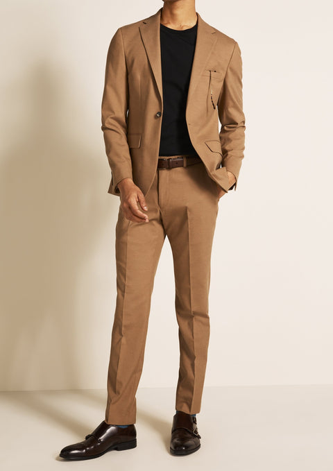 Slim Fit Camel Suit