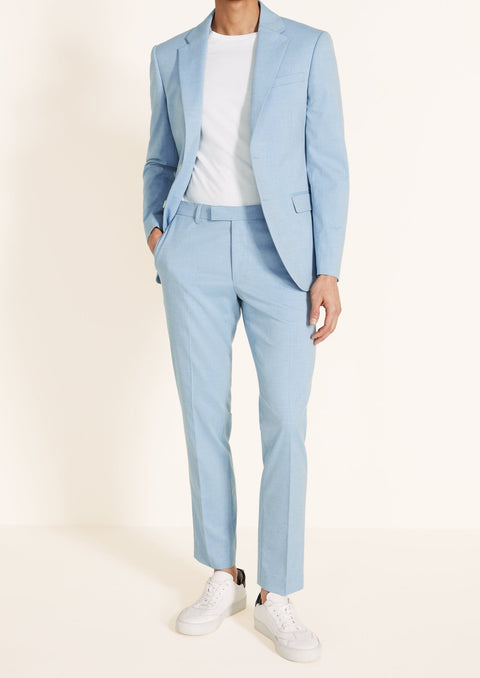 Slim Fit Light Blue Notch Lapel Blazer Suit
