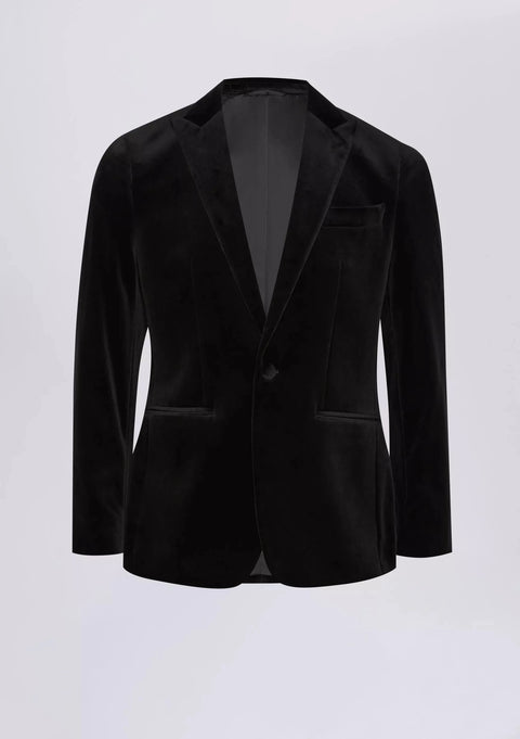 Tailored Fit Black Velvet Tuxedo Jacket