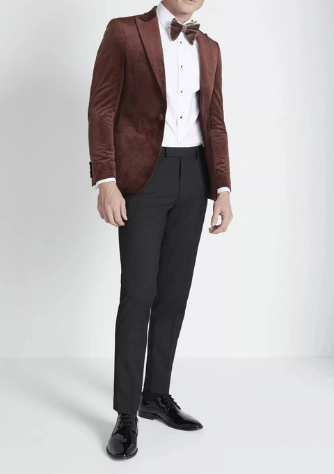 Slim Fit Plum Velvet Tuxedo Blazer