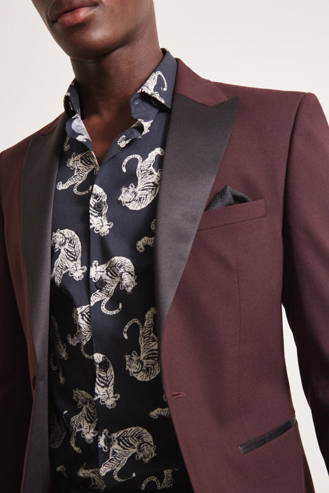 Burgundy Tuxedo Suit
