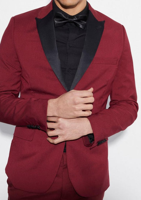 Slim Tuxedo Burgundy Tuxedo Jacket Trouser tumuh