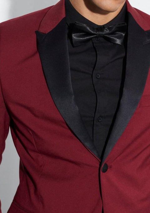 Slim Tuxedo Burgundy Tuxedo Jacket Trouser tumuh