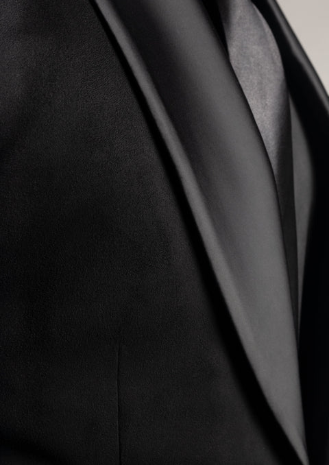 Black Velvet Shawl Collar Tuxedo Suit
