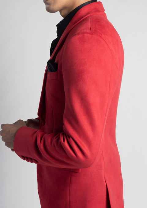 Wedding Red Velvet Tuxedo Suit Jacket