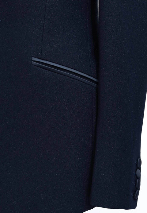 Navy Blue Prom Tuxedo Blazer with Blue Satin Lapel Tumuh