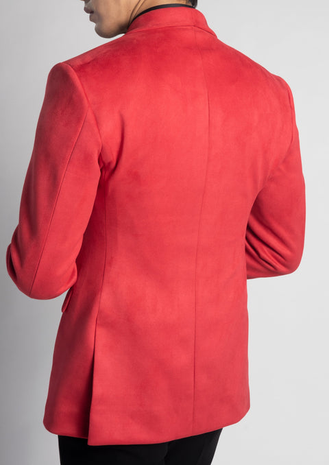Wedding Red Velvet Tuxedo Suit Jacket