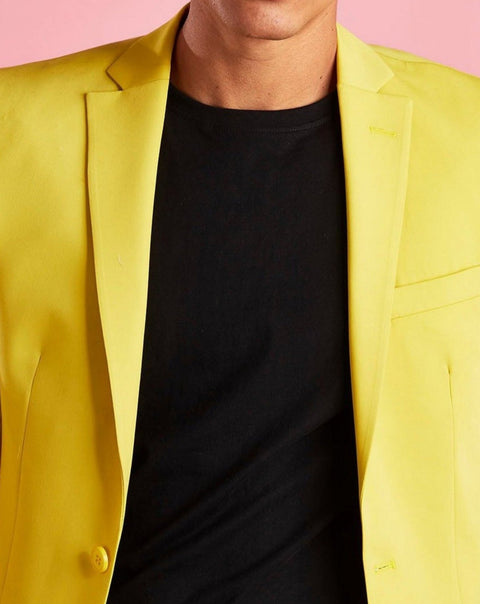 Yellow Slim Fit Blazer