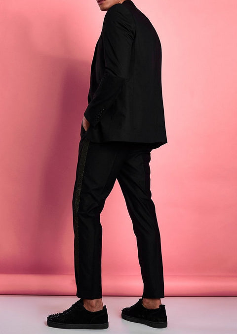 Black Metallic Tuxedo Blazer / Suit for Wedding