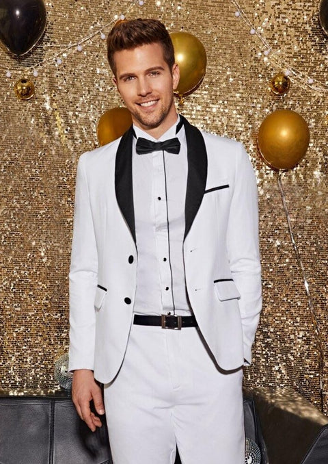 White Tuxedo with Shawl Collar Lapel