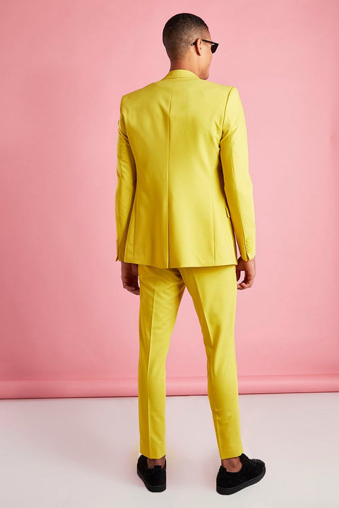 Yellow Slim Fit Blazer