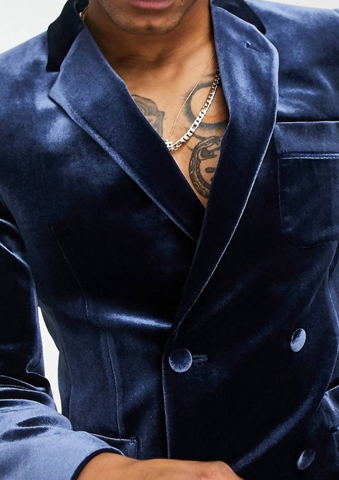 Blue Double Breasted Blazer