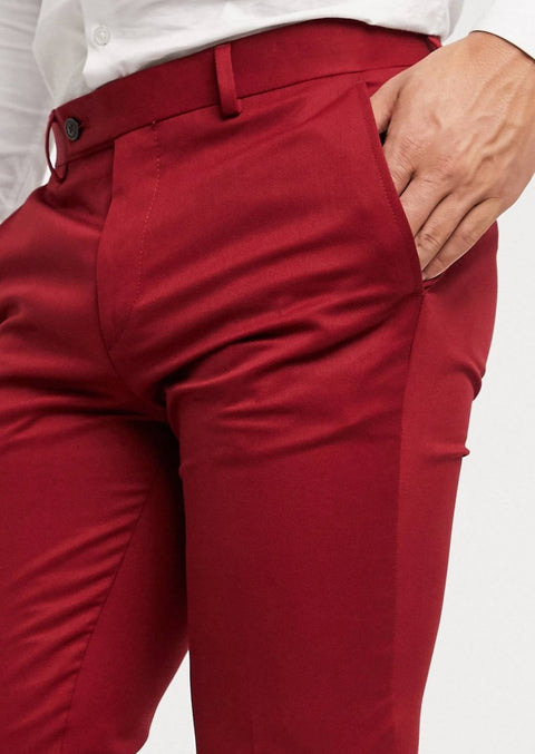 Red Slim Fit Suit