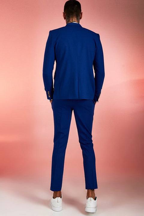 Slim double breasted button details suit